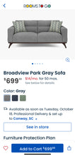 Load image into Gallery viewer, Broadview Park Gray Sofa &amp; Loveseat 2Pc set