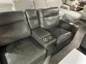 Bargotti Charcoal Leather 6 Pc Dual
Power Reclining Sectional