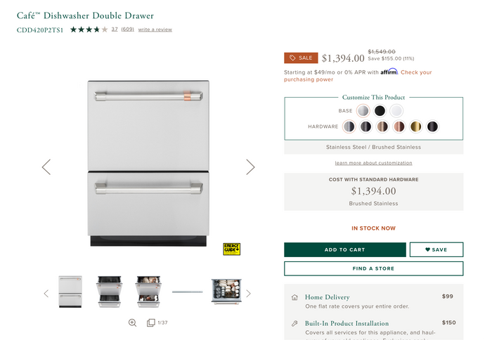 Café™ Dishwasher Double Drawer
CDD420P2TS1
