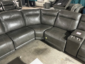 Bargotti Charcoal Leather 6 Pc Dual
Power Reclining Sectional