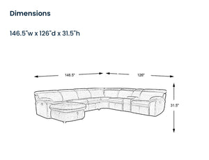 Crescent Place Gray 6 Pc Power
Reclining Sleeper Sectional