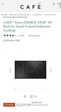 Load image into Gallery viewer, CAFÉ™ Series ENERGY STAR® 36"
Built-In Touch Control Induction
Cooktop CHP90361TBB