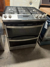 Load image into Gallery viewer, GE 30 inch gas double oven range, front view